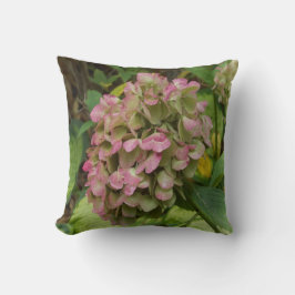 Almofada Autumn Hydrangea Bloom com Ouro Hosta Leaves