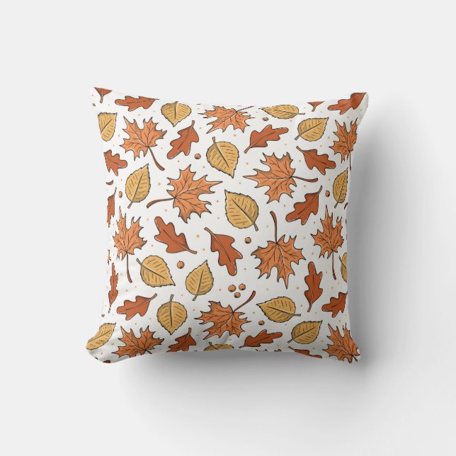 Almofada Autumn Leaves and Acorns Pattern (Frente)