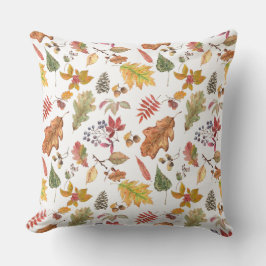 Almofada Autumn Leaves com Acorn e Berries Selvagens Sem Se