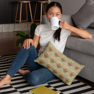 Almofada Autumn Leaves com Padrão de Diamante de Estrelas