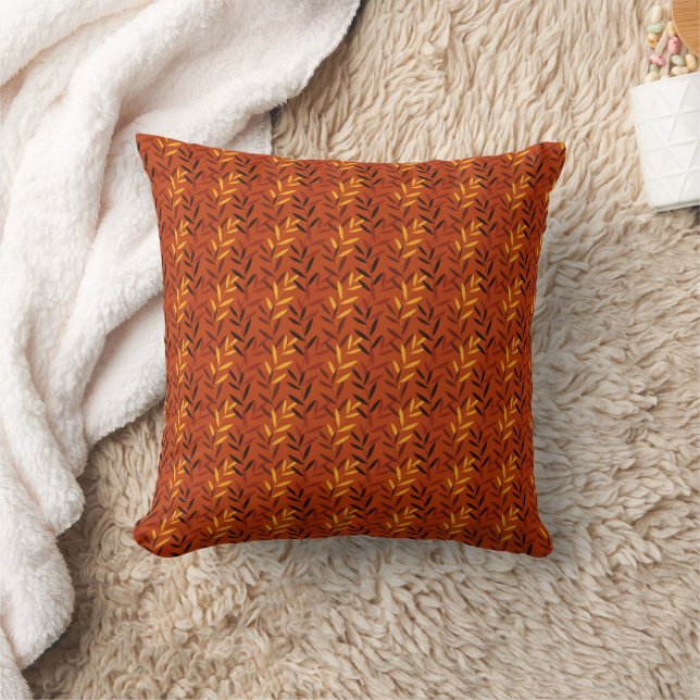 Almofada Autumn Leaves Pattern - Warm Fall Foliage Design (Cobertor)