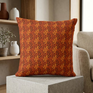 Almofada Autumn Leaves Pattern - Warm Fall Foliage Design