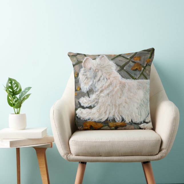 Almofada Autumn Leaves Westie no Pacio (Cadeira)