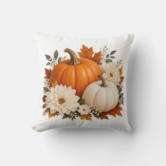 Almofada Autumn Pumpkin Floral Fall Leaves Home Decor