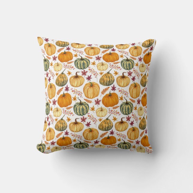 Almofada Autumn Pumpkin Harvest Rustic Farmhouse Decor (Frente)