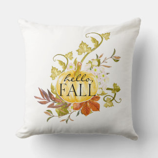 Almofada Autumn Pumpkin Hello Fall Travesseiro decorativo
