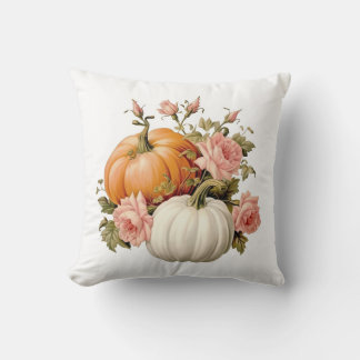 Almofada Autumn Pumpkins & Floral Bouquet Decorative Throw