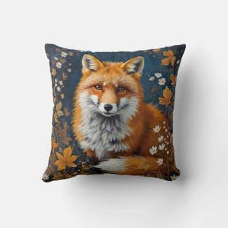 Almofada Autumn Red Fox – Orange Fox Illustration