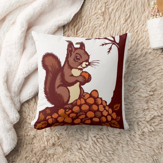 Almofada 🐿️ Autumn Squirrel Decorative Pillow (Cobertor)