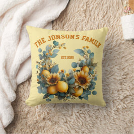 Almofada Autumn Sunflower e Lemons Family Decor
