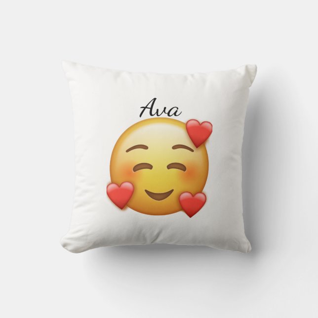 Almofada Ava Travesseiro Personalizado com Coração–Emoji (Frente)