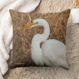 Almofada Ave Egret Wading, Excelente Elegante, nas Leeds