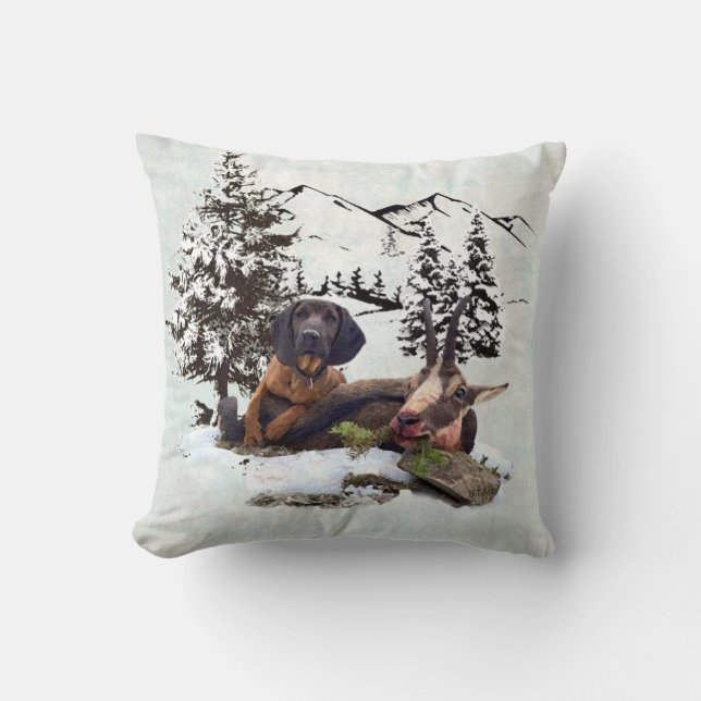 Almofada aventura de caça de cabras de montanha (Frente)