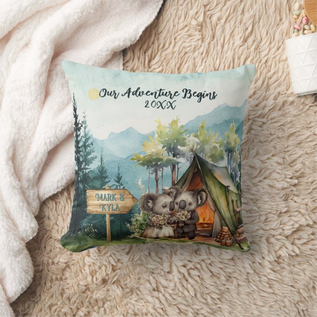 Almofada Aventura Natal Casal Recém-Casados Personalizar (Cobertor)