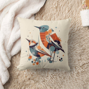 Almofada Aves Abstrato escandinavas, personalizáveis