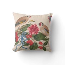 Aves castanhas com flores e borboletas