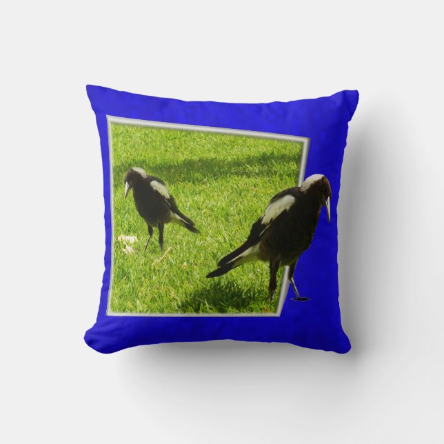 Almofada Aves de Magpie australianas, (Frente)