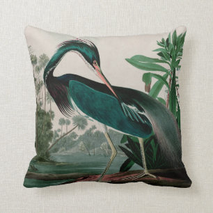 Almofada Aves do Herão da Louisiana da Impressão de Audub