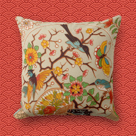 Almofada Aves e Borboletas Travesseiro decorativo