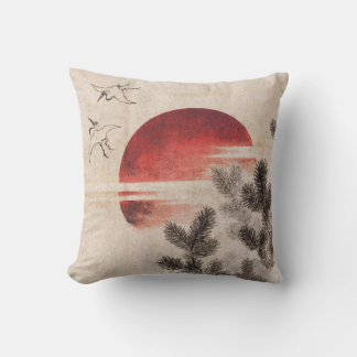 Almofada Aves e Sunset por Katsushika Hokusai