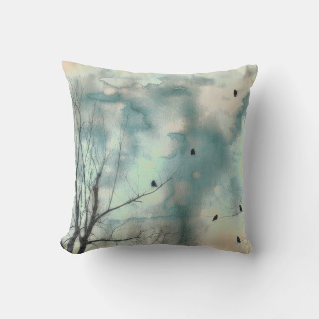 Almofada Aves Em Árvores (Frente)