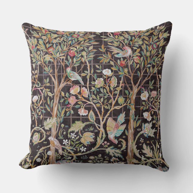 Almofada Aves no Jardim Flor, William Morris (Frente)