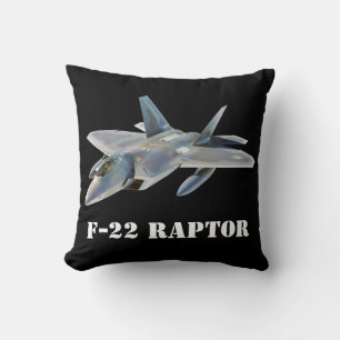 Almofada Avião de combate do raptor F-22 no preto
