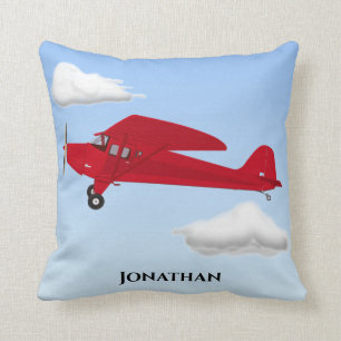 Almofada Avião de Vintage do Céu Vermelho Azul