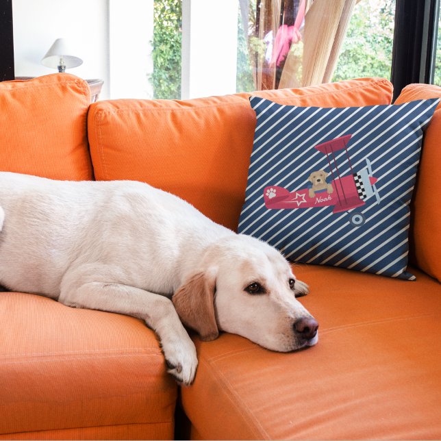 Almofada Avião Voador Cachorro Cachorro, Nursey de Nome Per (Criador carregado)