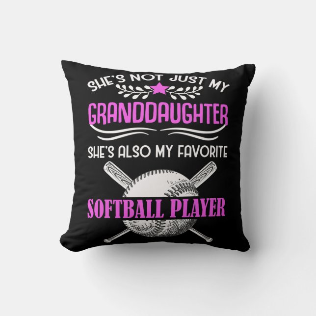 Almofada Avó ama Softball jogando neta (Frente)