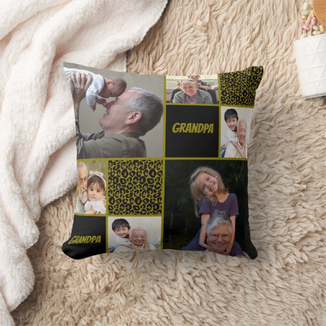 Almofada  Avô Colagem de Fotos Personalizadas  (Cobertor)