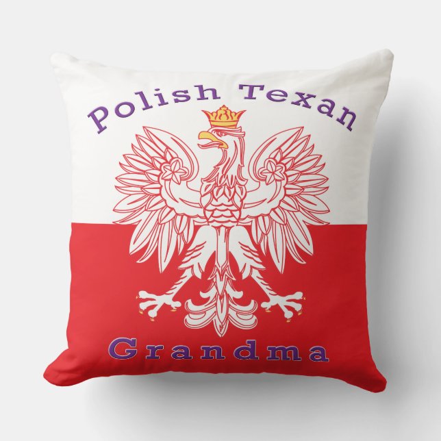 Almofada Avó de águia-texana polonesa (Frente)