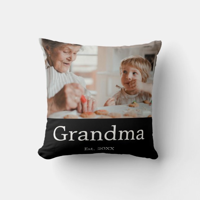 Almofada Avó Estabeleceu Presente de Foto Moderno (Frente)