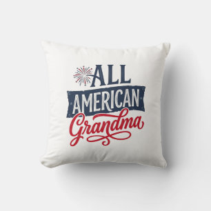 Almofada Avó Patriótica Americana Projeto de Fogos de Artif