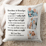 Almofada Avó Vovô Poem Personalizado 3 Foto Avós<br><div class="desc">Celebre seus avós com um travesseiro personalizado de colagem de fotos. Este travesseiro único de avós é o presente perfeito, seja um aniversário, um dia de avós ou um Natal. Esperamos que o seu travesseiro especial de manutenção se torne um tesouro nos próximos anos. . "Nós abraçamos esse travesseiro, apertamos...</div>