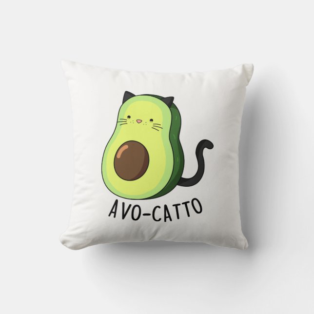 Almofada Avocatto Funny Avocado Cat Pun (Frente)