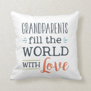 Almofada Avós enchem o mundo com travesseiro de decoraçã