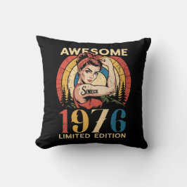 Almofada Awesome Since 1976 50th Women's Birthday Retro 