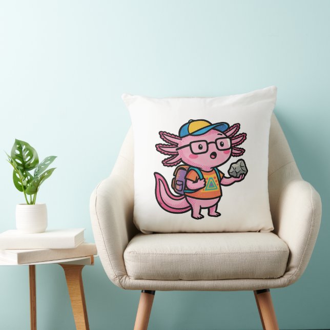 Almofada Axolote Nerd Sarcástico Eu Faço Perguntas de Axolo (Cadeira)