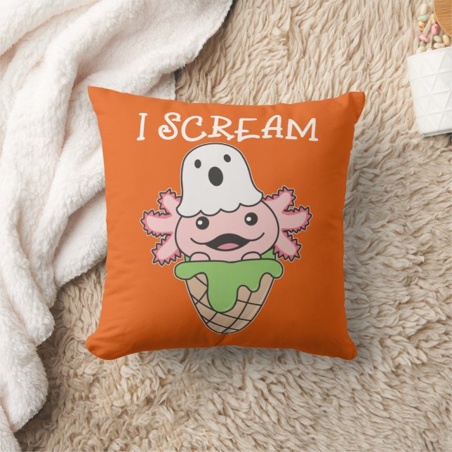 Almofada Axolotl Halloween Ghost I Gritar Ice Pun (Cobertor)