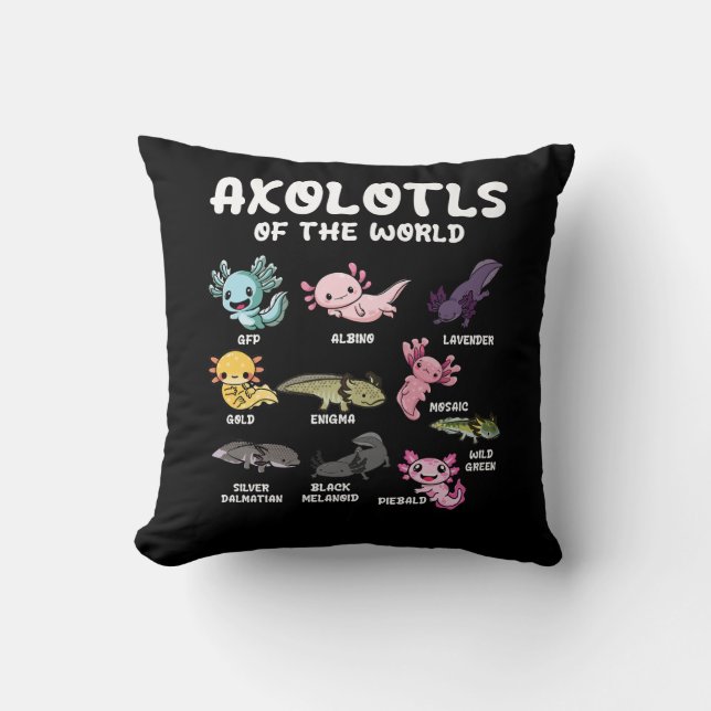 Almofada Axolotls Do Lover Kawaii Axolotl Da Cuta Mundial O (Frente)