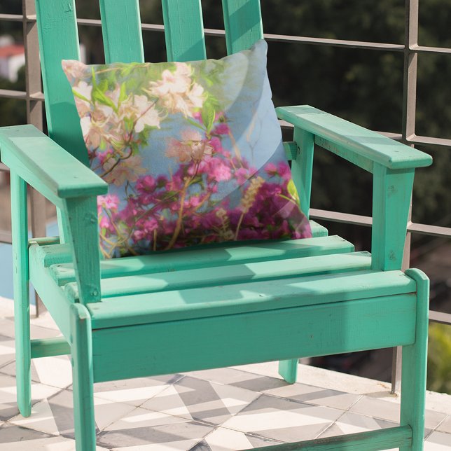 Almofada Azaleas brancas e rosa (Criador carregado)