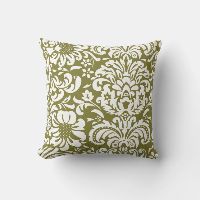 Almofada Azeite Verde e Azeite Floral Branco (Frente)