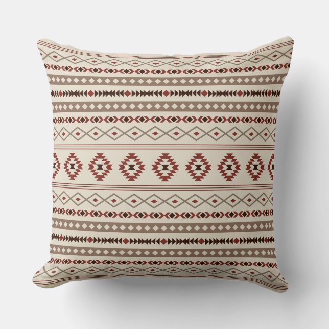 Almofada Aztec Browns Rust Cream Mixed Motifs Padrão (Frente)