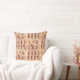 Almofada Aztec Codex Mendoza Native HeritageThrow Travessei