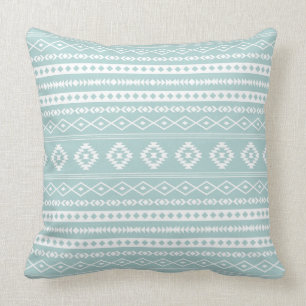 Almofada Aztec White no Padrão Misturado de Motifs de Teal