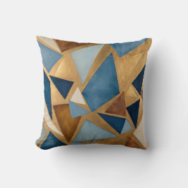 Almofada azuis e abstrato geométrica de metais