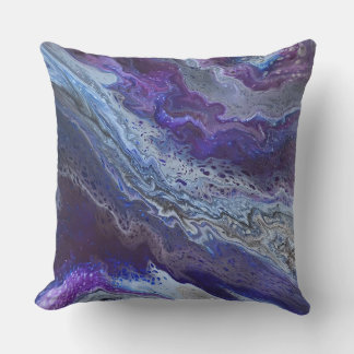 Almofada Azul abstrato moderno, roxo, cinza, branco