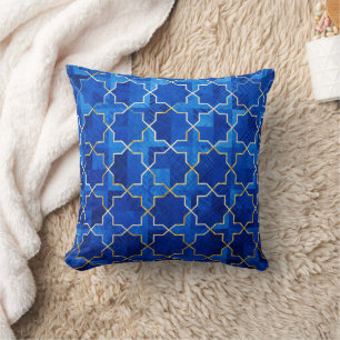 Almofada Azul Andaluz - Elegância Oriental Marroquina