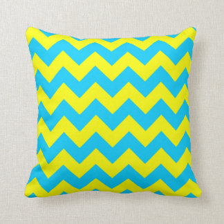 Almofada Azul Aqua e Zigzag Amarelo